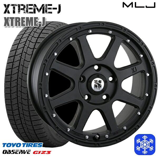 215/50R17 マツダ3 セレナ 2024~2025年製 トーヨー オブザーブ ギズ3 MLJ エクストリームJ フラットブラック 17インチ 7.5J 5H114.3 スタッドレスタイヤホイール4本セット|トレッド新横浜師岡店