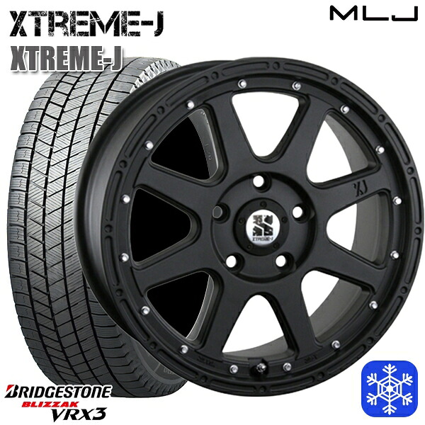 215/45R17 ノア ヴォクシー 2024~2025年製 ブリヂストン ブリザック VRX3 MLJ エクストリームJ フラットブラック 17インチ 7.5J 5H114.3 スタッドレスタイヤホイール4本セット|トレッド新横浜師岡店