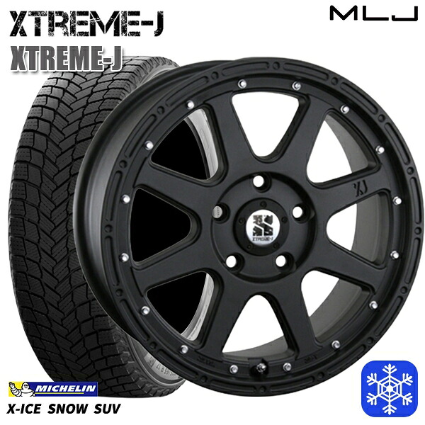 265/70R17 プラド ハイラックス 2024～2025年製 ミシュラン エックスアイススノーSUV MLJ エクストリームJ フラットブラック 17インチ 7.5J 6H139.7 新品 スタッドレス1台分4本セット
