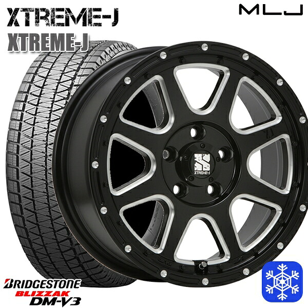 265/70R17 JEEPラングラー 2024～2025年製 ブリヂストン ブリザック DMV3 MLJ エクストリームJ グロスブラックミルド 17インチ 7.5J 5H127 新品 スタッドレス1台分4本セット