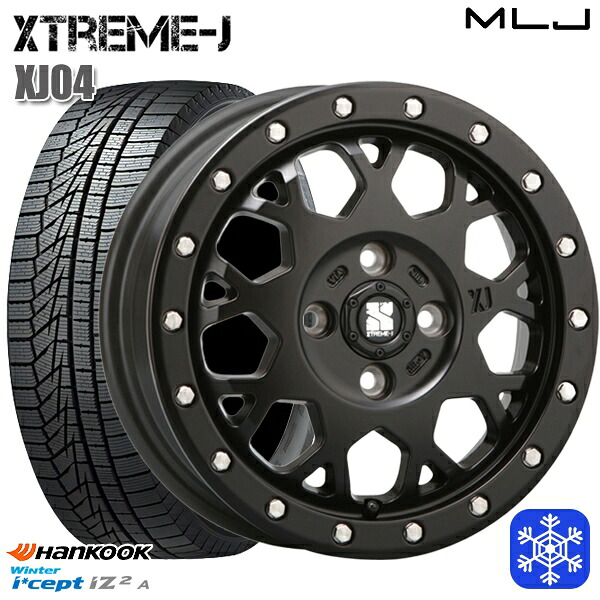 165/55R15 N-BOX タント 2025年製 HANKOOK ハンコック W626 MLJ エクストリームJ XJ04 サテンブラック 15インチ 4.5J 4H100 スタッドレスタイヤホイール4本セット｜トレッド新横浜師岡店