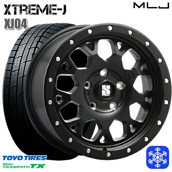 195/60R16 セレナ ステップワゴン 2022~2023年製 トーヨー ウィンター トランパス TX MLJ エクストリームJ XJ04 サテンブラック 16インチ 7.0J 5H114.3 スタッドレスタイヤホイール4本セット|トレッド新横浜師岡店