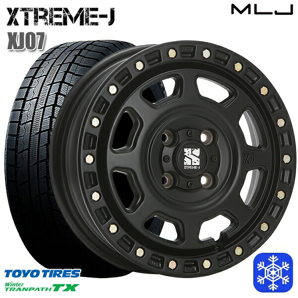 165/65R14 ハスラー ソリオ 2024~2025年製 トーヨー ウィンター トランパス TX MLJ エクストリームJ XJ07 サテンブラック 14インチ 4.5J 4H100 スタッドレスタイヤホイール4本セット|トレッド新横浜師岡店