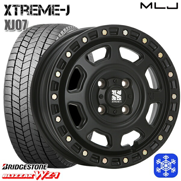 145/80R13 モコ タント ミラ ムーヴ 2025年製 ブリヂストン ブリザック WZ1 MLJ エクストリームJ XJ07 サテンブラック 13インチ 4.0J 4H100 新品 スタッドレス1台分4本セット