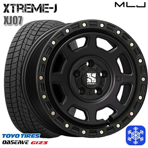 215/45R17 ノア ヴォクシー 2024~2025年製 トーヨー オブザーブ ギズ3 MLJ エクストリームJ XJ07 サテンブラック 17インチ 8.0J 5H114.3 スタッドレスタイヤホイール4本セット|トレッド新横浜師岡店