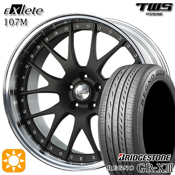 アウディ Q5/SQ5(FY/8R) 235/55R19 101V ブリヂストン レグノ GR-X3 TWS EXlete 107M フラットショットブラック 19インチ 8.0J 5H112 サマータイヤホイールセット