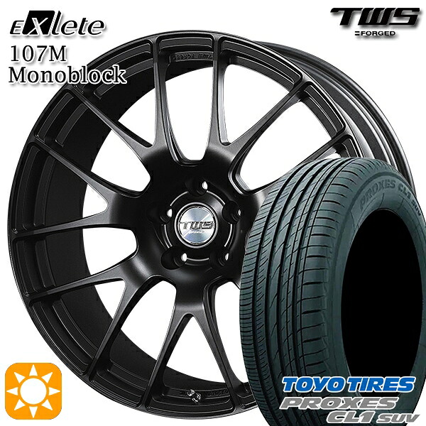【取付対象】BMW X1 F48 225/45R19 96W トーヨー プロクセス CL1 SUV TWS EXlete 107M モノブロック フラットブラック 19インチ 8.0J 5H112 サマータイヤホイールセット