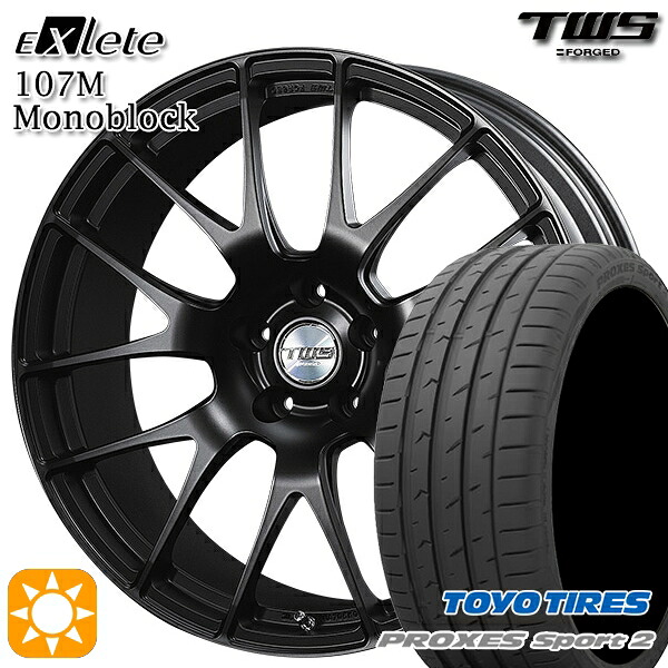 【取付対象】ベンツ Aクラス/CLA 225/45R18 95Y XL トーヨー プロクセススポーツ2 TWS EXlete 107M モノブロック フラットブラック 18インチ 8.0J 5H112 サマータイヤホイールセット