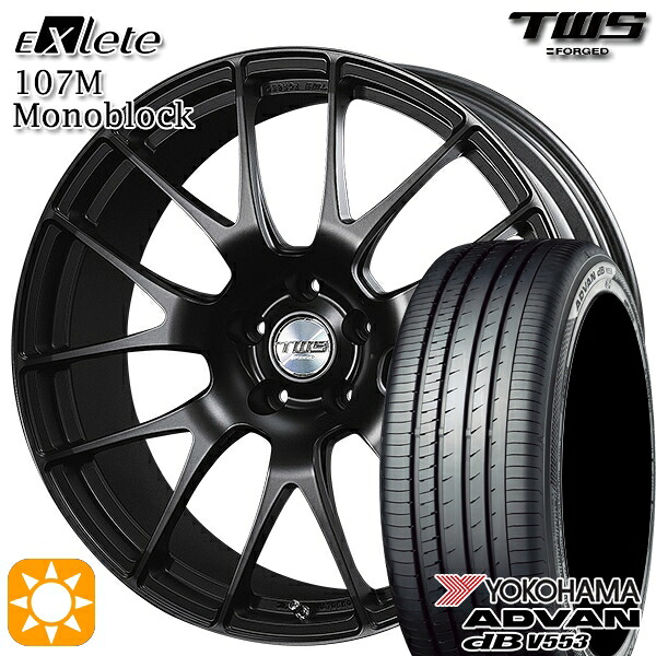 【取付対象】アウディ A1 スポーツバック 215/45R17 91W XL ヨコハマ アドバンデシベル V553 TWS EXlete 107M モノブロック フラットブラック 17インチ 7.5J 5H100 サマータイヤホイールセット
