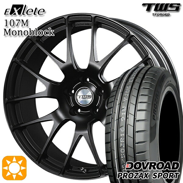 【取付対象】ベンツ Aクラス/Bクラス 225/40R18 92Y XL DOVROAD プロザックススポーツ TWS EXlete 107M モノブロック フラットブラック 18インチ 8.0J 5H112 サマータイヤホイールセット |トレッド新横浜師岡店