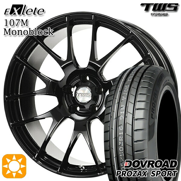 【取付対象】BMW F20 225/40R18 92Y XL DOVROAD プロザックススポーツ TWS EXlete 107M モノブロック グロスブラック 18インチ 7.5J 5H120 サマータイヤホイールセット |トレッド新横浜師岡店
