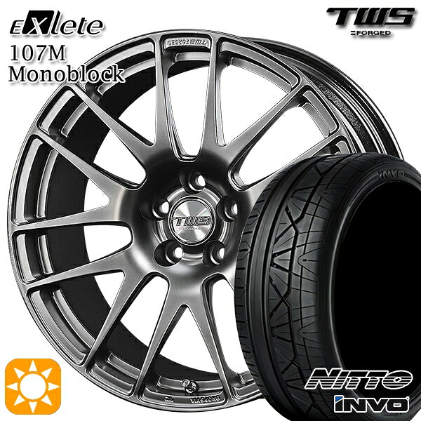 ベンツ Cクラス F) 225/40R19 93Y XL R) 255/35R19 96Y XL ニットー INVO TWS EXlete 107M モノブロック フラットハイパーガンメタ 19インチ 8.0J 9.0J 5H112 サマータイヤホイールセット