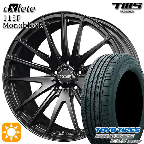 【取付対象】BMW X1 F48 225/45R19 96W トーヨー プロクセス CL1 SUV TWS EXlete 115F モノブロック フラットブラック 19インチ 8.0J 5H112 サマータイヤホイールセット ｜トレッド新横浜師岡店