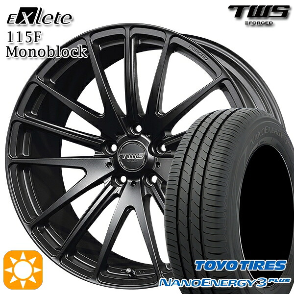 【取付対象】ベンツ Aクラス/CLA 225/45R18 91W トーヨー ナノエナジー3プラス TWS EXlete 115F モノブロック フラットブラック 18インチ 7.5J 5H112 サマータイヤホイールセット