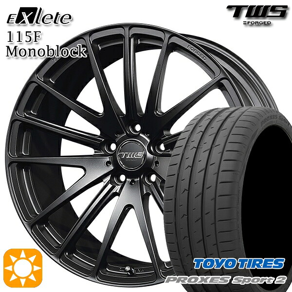 【取付対象】ベンツ Aクラス/Bクラス 225/40R18 92Y XL トーヨー プロクセススポーツ2 TWS EXlete 115F モノブロック フラットブラック 18インチ 7.5J 5H112 サマータイヤホイールセット