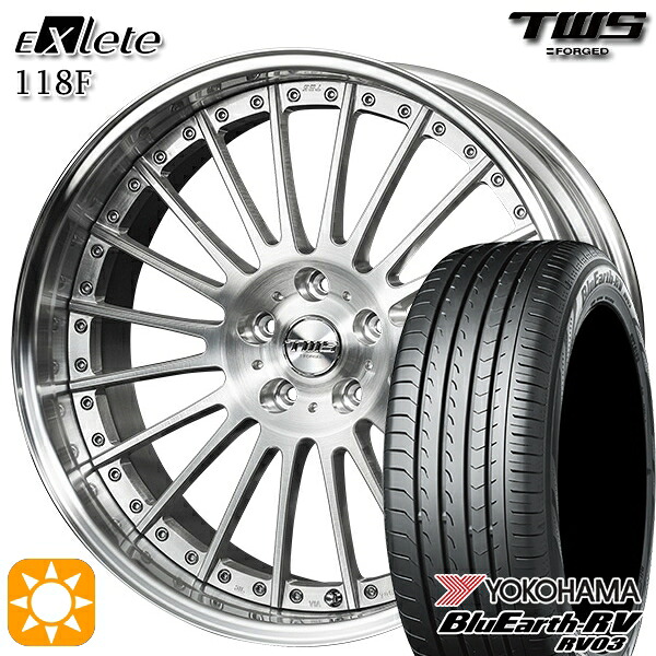 【取付対象】アウディ A6/A7(F2) 245/45R19 102W XL ヨコハマ ブルーアース RV03 TWS EXlete 118F ブラッシュド 19インチ 8.0J 5H112 サマータイヤホイールセット