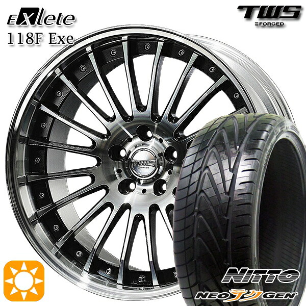 【取付対象】アウディ S4/A4 245/30R20 90W XL ニットー NEOテクGEN TWS EXlete 118F Exe グロスブラックアルマイト/カットフィニッシュ 20インチ 8.5J 5H112 サマータイヤホイールセット