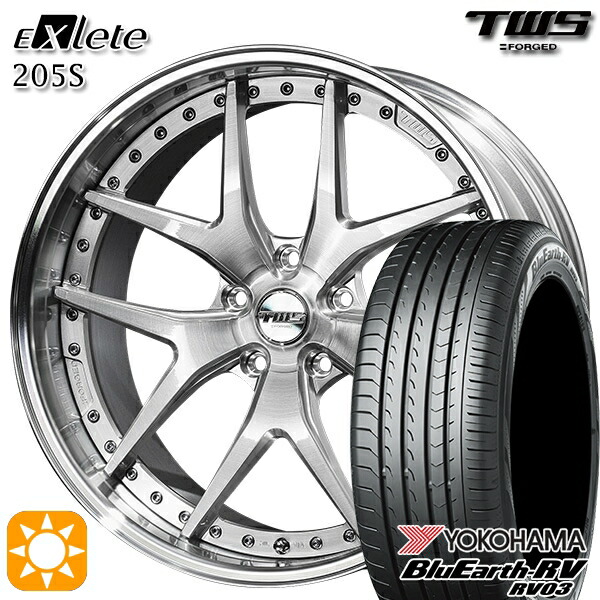 【取付対象】BMW X1 F48 225/45R19 96W XL ヨコハマ ブルーアース RV03 TWS EXlete 205S ブラッシュド 19インチ 8.0J 5H112 サマータイヤホイールセット