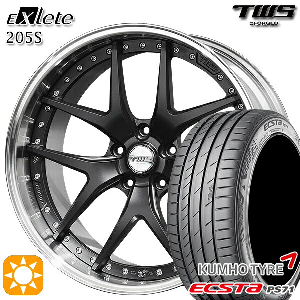 【取付対象】BMW X1 F48 225/45R19 96W XL クムホ エクスタ PS71 TWS EXlete 205S フラットブラック 19インチ 8.0J 5H112 サマータイヤホイールセット |トレッド新横浜師岡店