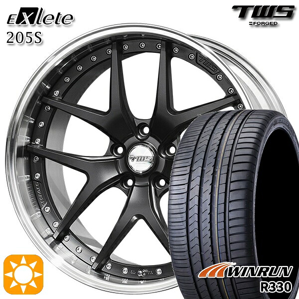 【取付対象】BMW F30/F31 F) 225/35R20 93W XL R) 245/30R20 95W XL ウィンラン R330 TWS EXlete 205S フラットブラック 20インチ 8.5J 9.5J 5H120 サマータイヤホイールセット |トレッド新横浜師岡店