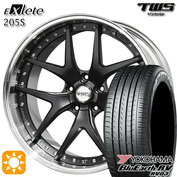 【取付対象】BMW X1 F48 225/45R19 96W XL ヨコハマ ブルーアース RV03 TWS EXlete 205S フラットブラック 19インチ 8.0J 5H112 サマータイヤホイールセット