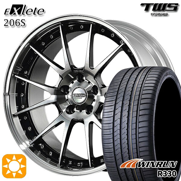 【取付対象】BMW G42 G20/G21 F) 225/35R20 93W XL R) 245/30R20 95W XL ウィンラン R330 TWS EXlete 206S グロスブラック/カットフィニッシュ 20インチ 8.5J 9.5J 5H112 サマータイヤホイールセット ｜トレッド新横浜師岡店