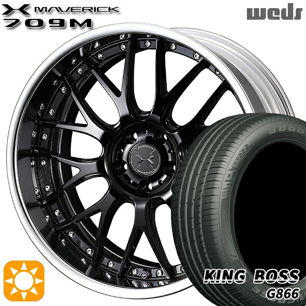 【取付対象】20アルファード 245/40R19 98W XL キングボス G866 Weds ウェッズ マーベリック 709M グレイズブラック 19インチ 8.0J 5H114.3 サマータイヤホイールセット
