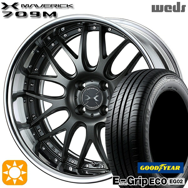 【取付対象】アクア クロスビー 185/55R16 83V グッドイヤー エフィシェントグリップ EG02 Weds ウェッズ マーベリック 709M マットガンメタリック 16インチ 6.0J 4H100 サマータイヤホイールセット ｜トレッド新横浜師岡店