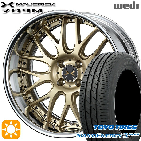 【取付対象】195/45R16 80W トーヨー ナノエナジー3プラス Weds ウェッズ マーベリック 709M サムライゴールド 16インチ 6.0J 4H100 サマータイヤホイールセット 106,550円