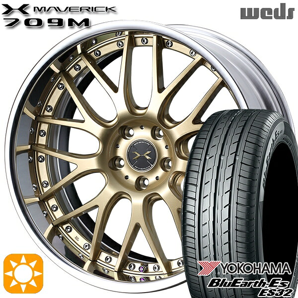 【取付対象】20/30系アルファード ヴェルファイア 235/50R18 97W ヨコハマ ブルーアース ES32 Weds ウェッズ マーベリック 709M サムライゴールド 18インチ 7.5J 5H114.3 サマータイヤホイールセット