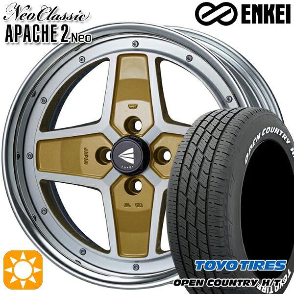 【取付対象】ライズ ロッキー 215/70R16 100H トーヨー オープンカントリー H/T2 WL ENKEI ネオクラシック アパッチ2 ネオ [Hi Disk] マシニングゴールド 16インチ 6.0J 4H100 サマータイヤホイールセット
