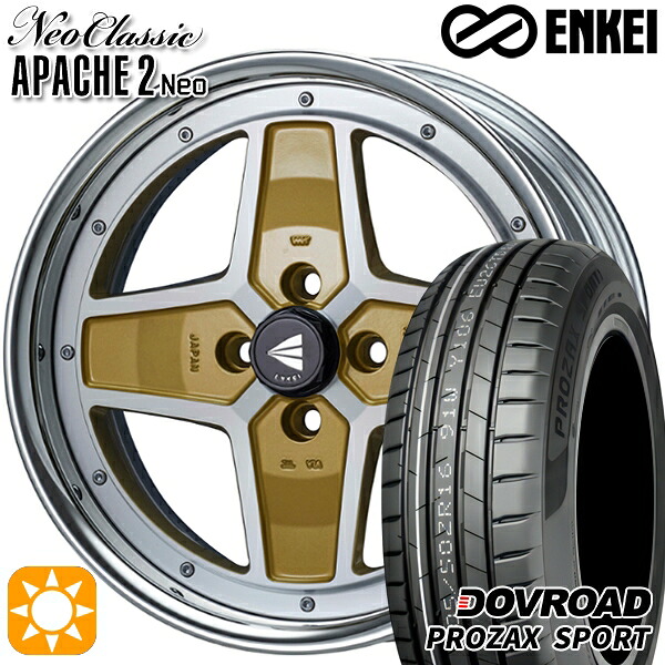 【取付対象】マツダ2 ノート 205/45R17 88W XL DOVROAD プロザックススポーツ ENKEI ネオクラシック アパッチ2 ネオ [Hi Disk] マシニングゴールド 17インチ 6.5J 4H100 サマータイヤホイールセット