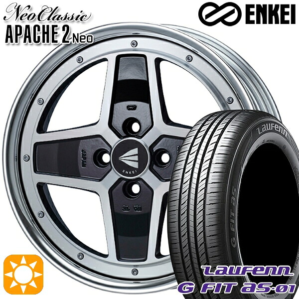 【取付対象】マツダ2 ノート 195/55R16 87V ラウフェン G FIT as-01 LH42 ENKEI ネオクラシック アパッチ2 ネオ [Lo Disk] マシニングブラック 16インチ 6.0J 4H100 サマータイヤホイールセット 106,315円