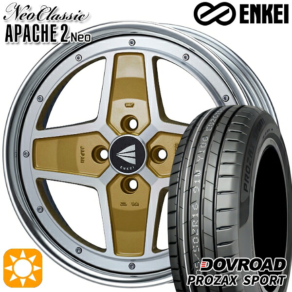 【取付対象】マツダ2 ノート 205/45R17 88W XL DOVROAD プロザックススポーツ ENKEI ネオクラシック アパッチ2 ネオ [Lo Disk] マシニングゴールド 17インチ 6.5J 4H100 サマータイヤホイールセット