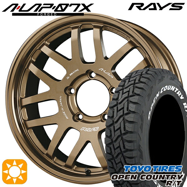 【取付対象】185/85R16 105/103N LT トーヨー オープンカントリー R/T ホワイトレター RAYS A-LAP 07X BR 16インチ 6.0J 5H139.7 サマータイヤホイールセット