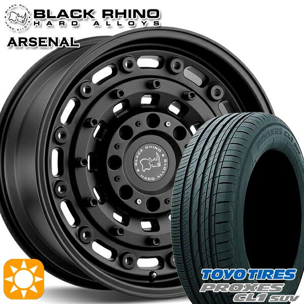 【取付対象】225/65R17 102H トーヨー プロクセス CL1 SUV ブラックライノ ARSENAL アーセナル TEXTURED MATTEBLACK 17インチ 8.0J 5H114.3 サマータイヤホイールセット