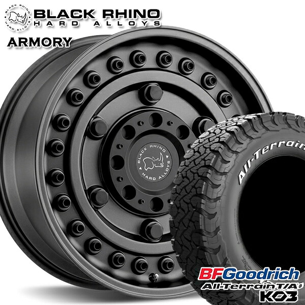 【取付対象】JEEPラングラー 265/70R17 118/115S RWL BFグッドリッチ オールテレーン T/A KO3 ブラックライノ ARSENAL アーセナル TEXTURED MATTEBLACK 17インチ 8.0J 5H127 サマータイヤホイールセット |トレッド新横浜師岡店