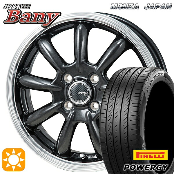 【取付対象】フィット アクア 185/60R15 84H ピレリ パワジー モンツァ JPスタイル バーニー GM 15インチ 5.5J 4H100 サマータイヤホイールセット