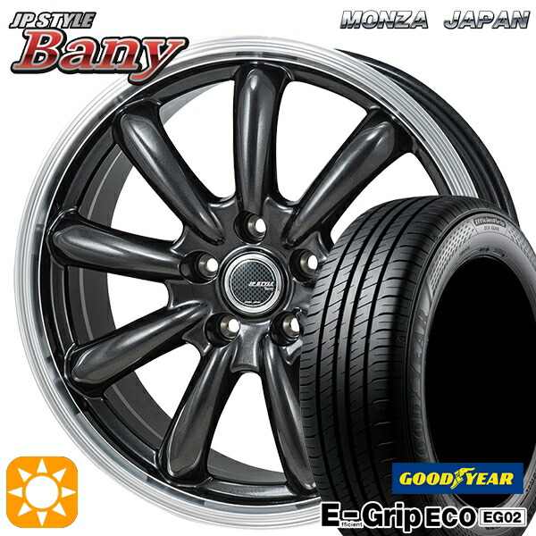 【取付対象】エスクァイア セレナ 195/65R15 91H グッドイヤー エフィシェントグリップ EG02 モンツァ JPスタイル バーニー GM 15インチ 6.0J 5H114.3 サマータイヤホイールセット