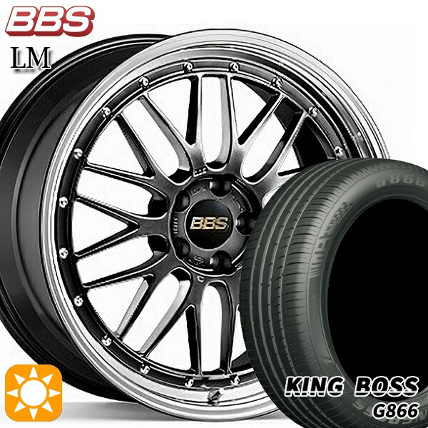 【取付対象】C-HR カローラクロス 225/45R19 92W キングボス G866 BBS LM DB-BKBD 19インチ 8.0J 5H114.3 サマータイヤホイールセット ｜トレッド新横浜師岡店