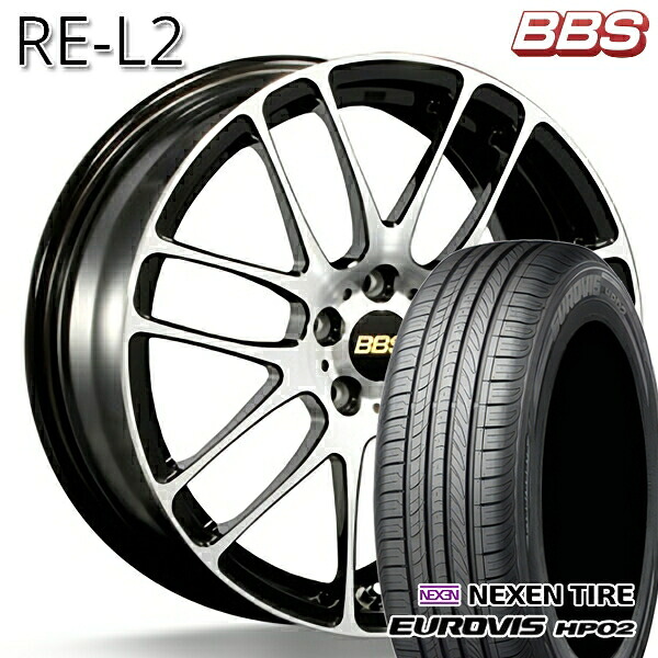 【取付対象】195/65R15 ネクセン ロードストーン ユーロビズ HP02 BBS RE-L2 ブラックダイヤカット (BKD) 15インチ 6.0J 5H100 サマータイヤホイールセット ｜トレッド新横浜師岡店