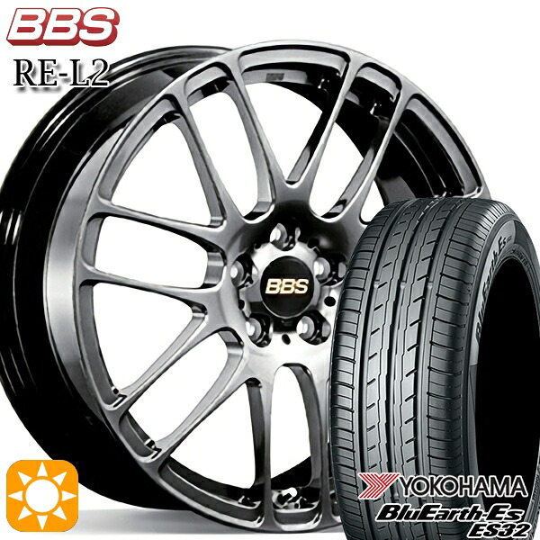 【取付対象】インプレッサXV フォレスター 225/55R17 97W ヨコハマ ブルーアース ES32 BBS RE-L2 ダイヤモンドブラック(DB) 17インチ 7.0J 5H100 サマータイヤホイールセット |トレッド新横浜師岡店