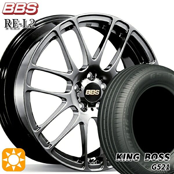 【取付対象】195/60R16 89H キングボス G521 BBS RE-L2 ダイヤモンドブラック(DB) 16インチ 7.0J 5H114.3 サマータイヤホイールセット |トレッド新横浜師岡店
