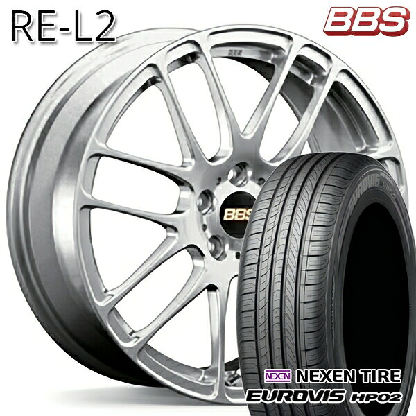 【取付対象】185/65R15 ネクセン ロードストーン ユーロビズ HP02 BBS RE-L2 ダイヤモンドシルバー（DS） 15インチ 6.0J 5H100 サマータイヤホイールセット
