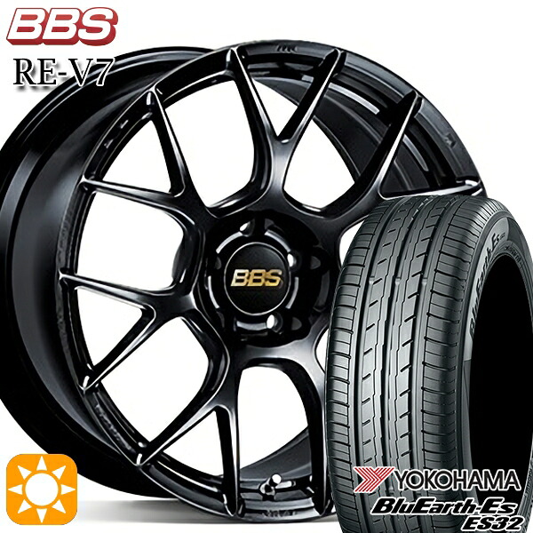 【取付対象】225/40R18 92W XL ヨコハマ ブルーアース ES32 BBS RE-V7 ブラック(BK) 18インチ 7.5J 5H114.3 サマータイヤホイールセット |トレッド新横浜師岡店