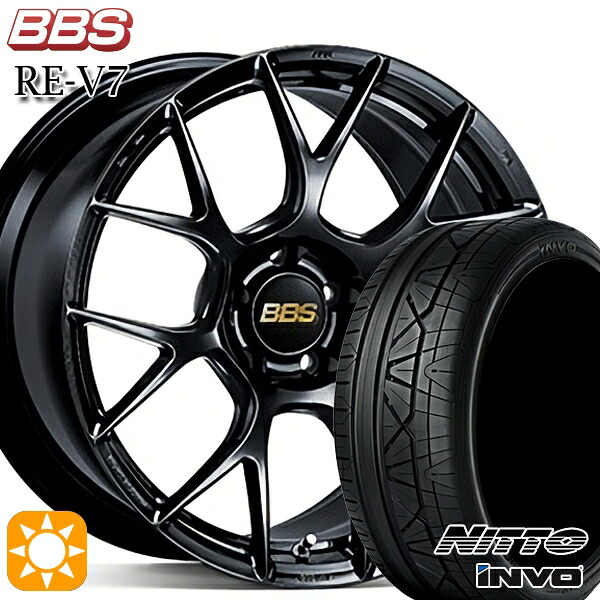 【取付対象】アウディ RS4/TT 255/35R19 96Y XL ニットー インヴォ INVO BBS RE-V7 ブラック（BK） 19インチ 9.0J 5H112 サマータイヤホイールセット ｜トレッド新横浜師岡店