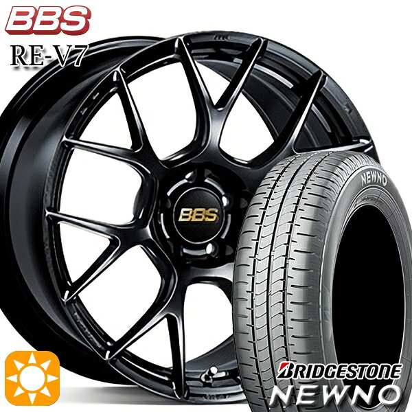 【取付対象】235/50R18 97V ブリヂストン ニューノ BBS RE-V7 ブラック（BK） 18インチ 8.0J 5H114.3 サマータイヤホイールセット ｜トレッド新横浜師岡店