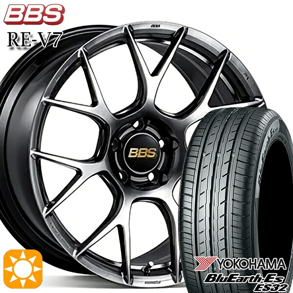 【取付対象】245/40R19 94W ヨコハマ ブルーアース ES32 BBS RE-V7 ダイヤモンドブラック（DB） 19インチ 8.5J 5H114.3 サマータイヤホイールセット