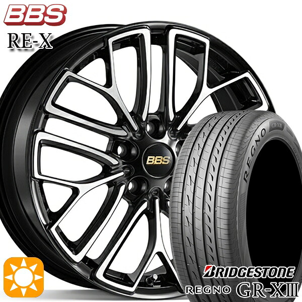 【取付対象】アウトランダー エクストレイル 225/55R18 102V XL ブリヂストン レグノ GR-X3 BBS RE-X ブラックダイヤカット（BKD） 18インチ 8.0J 5H114.3 サマータイヤホイールセット ｜トレッド新横浜師岡店