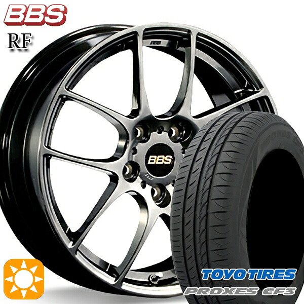 【取付対象】インプレッサXV フォレスターSH 225/55R17 101V XL トーヨー プロクセス CF3 BBS RF ダイヤモンドブラック（DB） 17インチ 7.0J 5H100 サマータイヤホイールセット